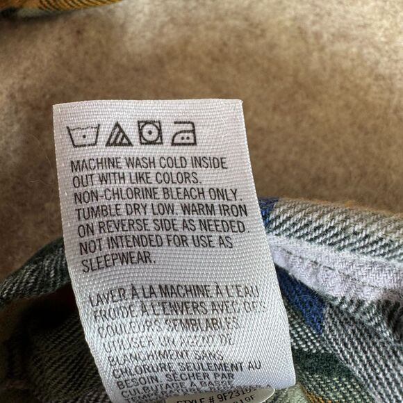 Tea collection blue green plaid flannel button down shirt boys 4 fall cozy retro - Picture 6 of 9